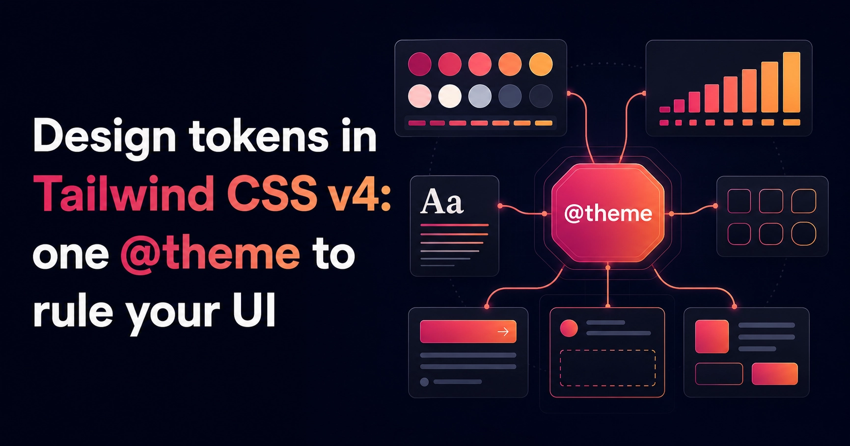 Design tokens in Tailwind CSS v4: one @theme to rule your UI — cover